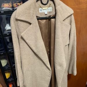 Trina Turk Camel Wrap Style Wool Coat